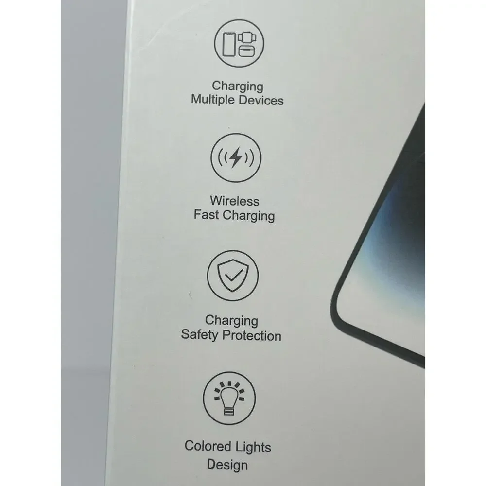 Timess 3-in-1 Wireless Charger Foldable Fast Charging Stand Phone Watch NWT